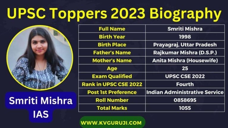 Smriti Mishra IAS 2023 Biography, Age, Caste, Marks, Marksheet
