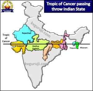 Tropic of Cancer in India Map 2025