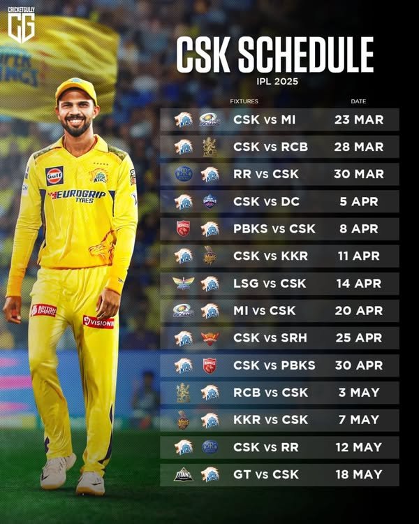 CSK IPL Schedule 2025 with Venue: Complete Fixtures, Dates Free PDF 2 csk ipl schedule 2025 with venue