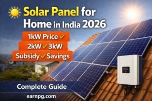 Solar Panel for Home in India 2026 – Complete Guide (1kW, 2kW, 3kW Price, Subsidy & Savings)